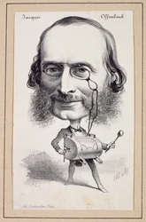 Portræt af Jacques Offenbach (1819-80) indgraveret af Paul Emile Destouches (1794-1874)